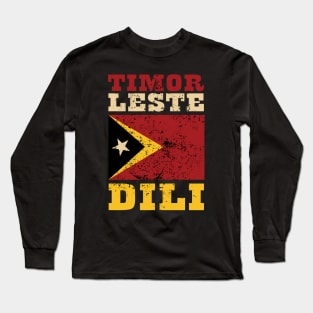 Flag of Timor Leste Long Sleeve T-Shirt